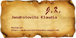 Jendrolovits Klaudia névjegykártya
